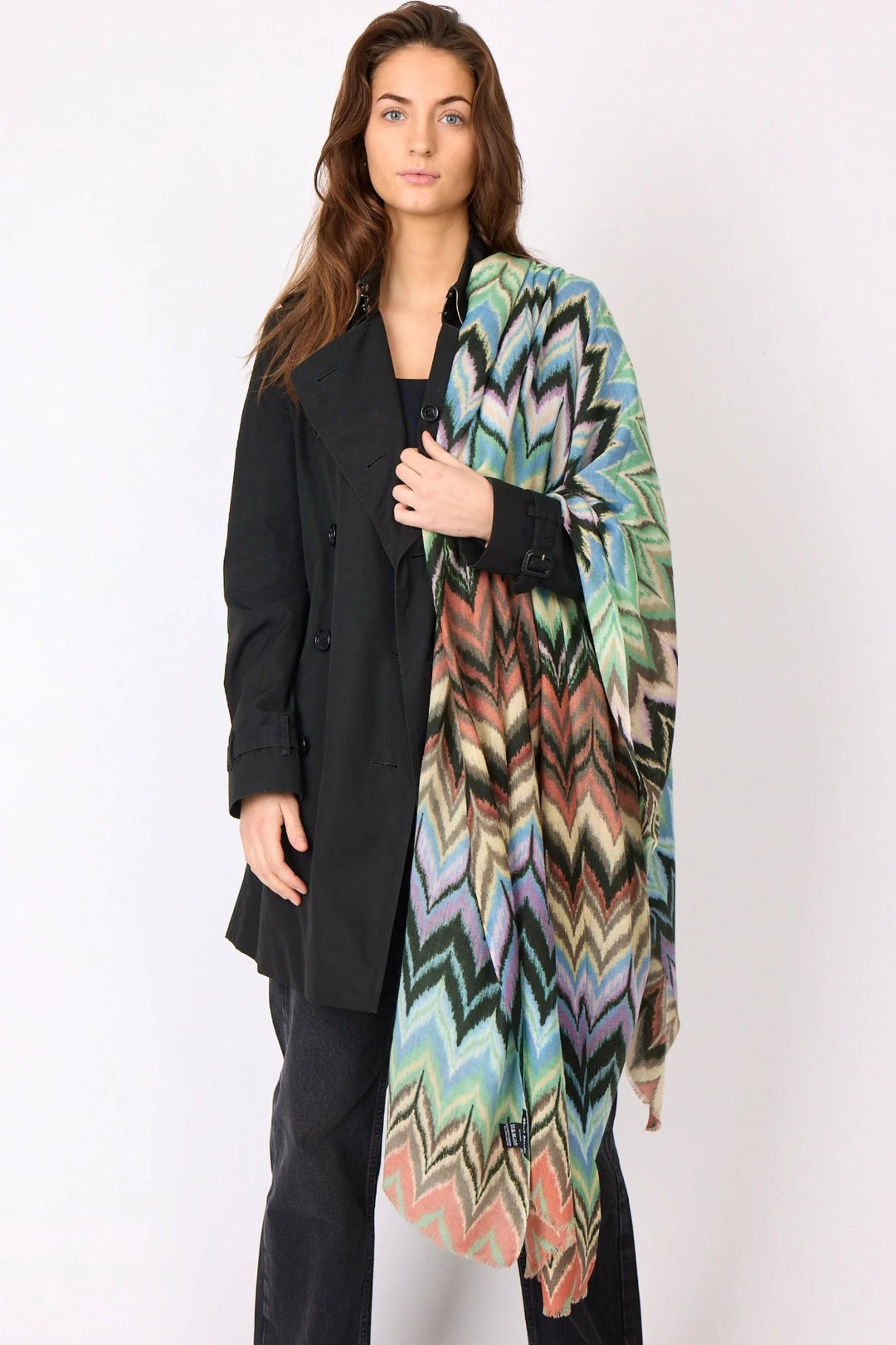 Tørklæde | Bella Ballou Wave wool scarf, green lavender
