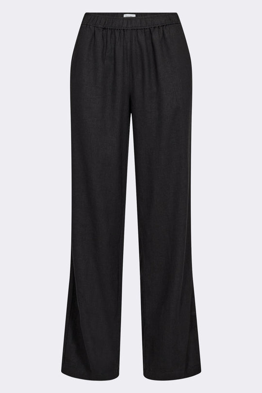 Leveté Room Naja 7 bukser i black – lette bukser med elastisk talje og lige ben.
