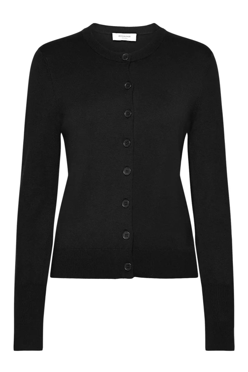 Rosemunde RWDenise LS Regular Cardigan – Klassisk Sort Cardigan