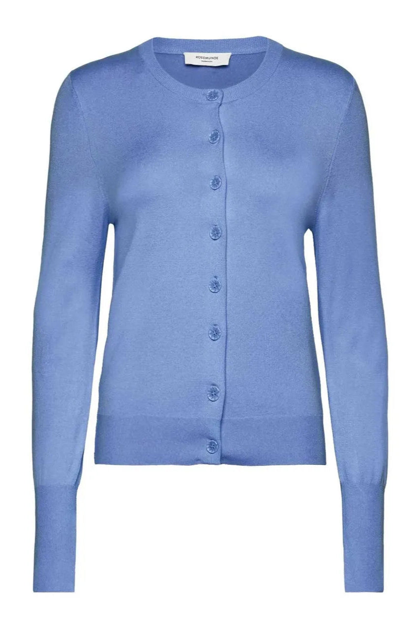 Rosemunde RWDenise LS Regular Cardigan – Klassisk Cardigan i farven Blue Heaven