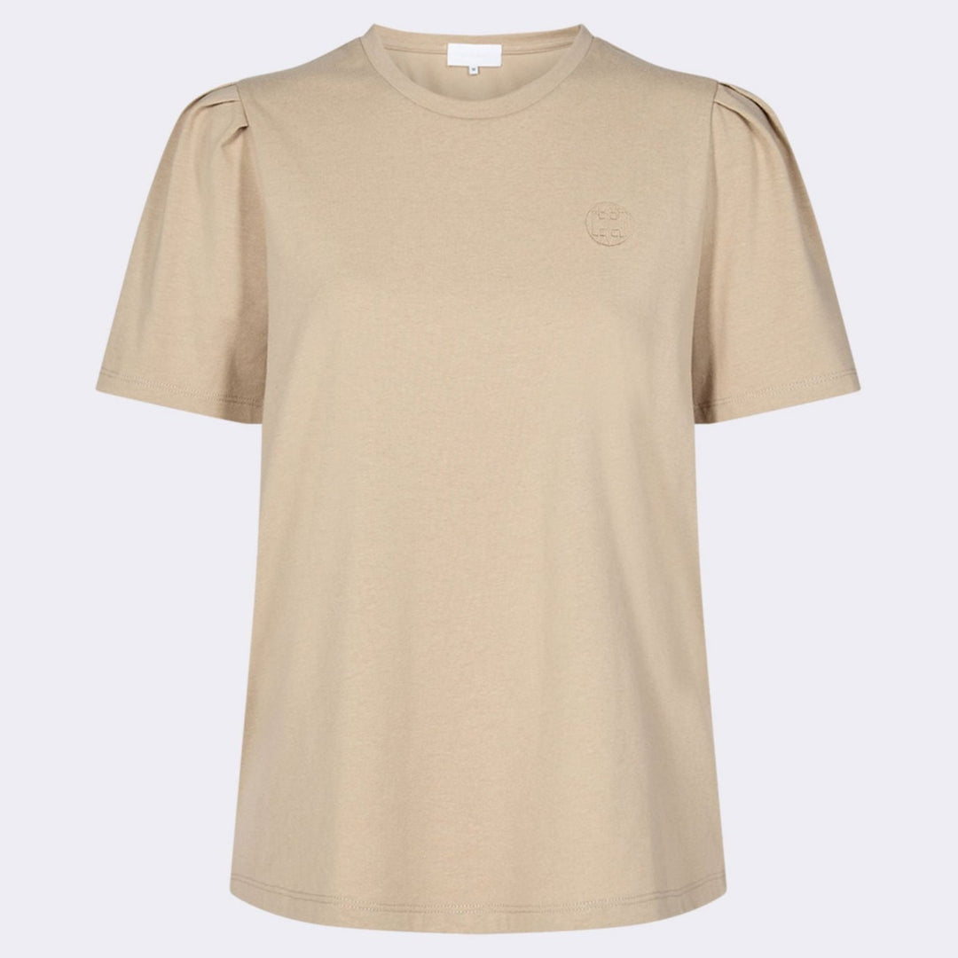 Leveté Room LR-Isol 1 T-shirt i Plaza Taupe -Jersey T-shirt med Pufærmer