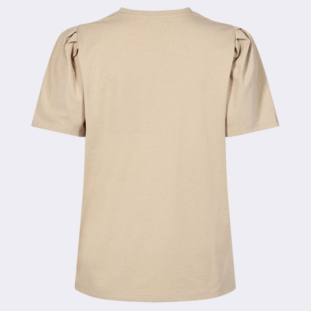 Leveté Room LR-Isol 1 T-shirt i Plaza Taupe -Jersey T-shirt med Pufærmer