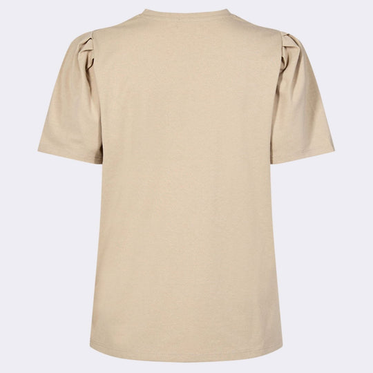 Leveté Room LR-Isol 1 T-shirt i Plaza Taupe -Jersey T-shirt med Pufærmer