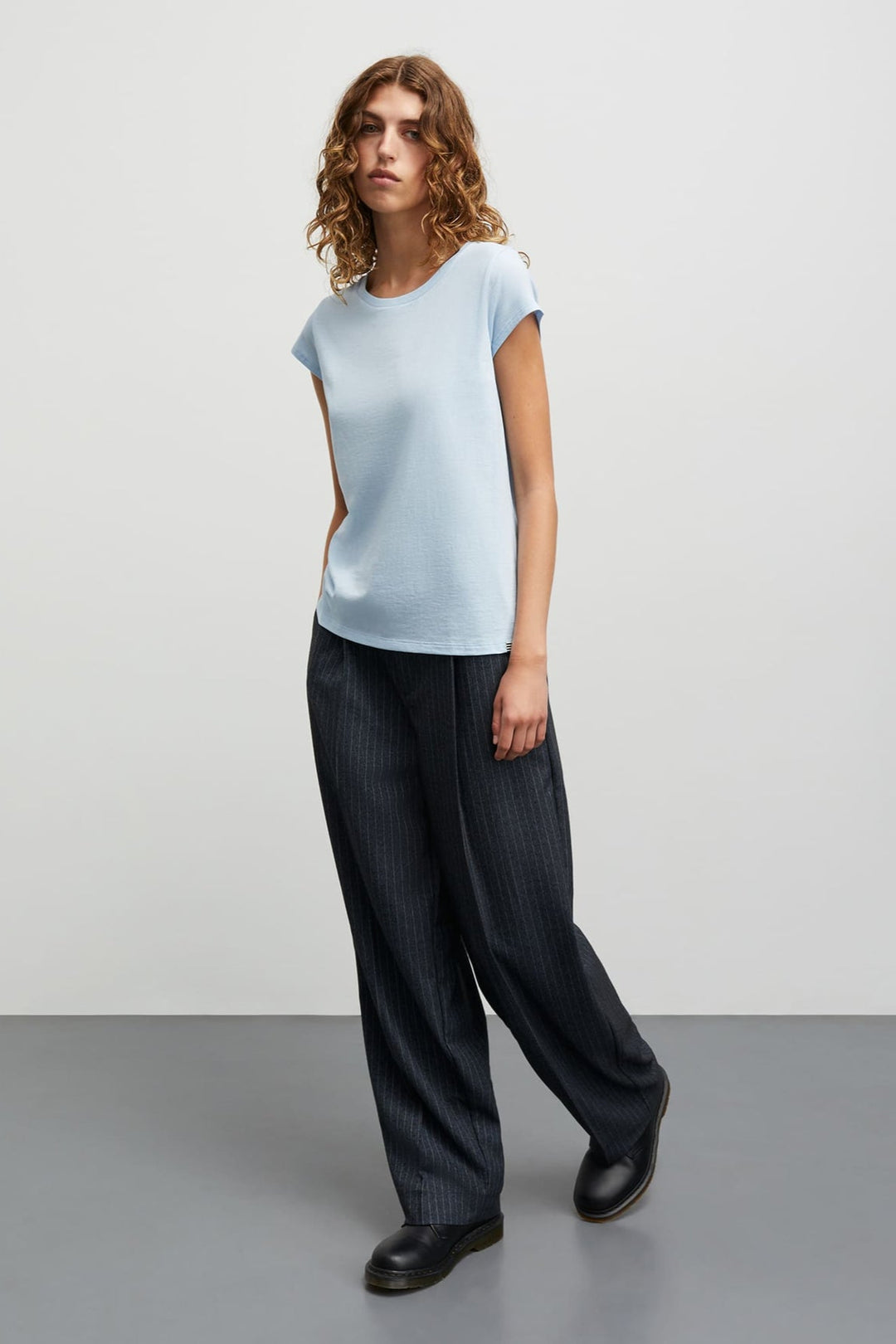 Mads Nørgaard | T-Shirt | Organic Jersey Teasy Tee FAV, cashmere blue