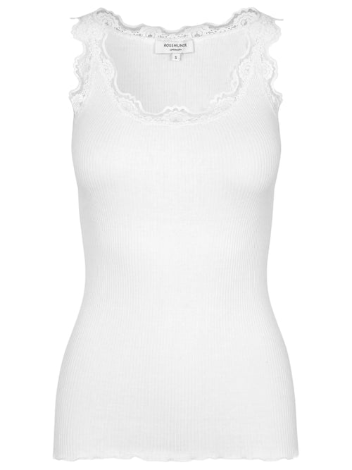 Rosemunde | Silketop | RWBabette SL U-neck Lace Top, 5405 new white