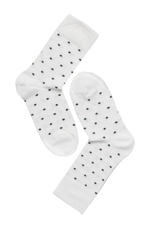 Note by Syversen | Strømper | Bamboo Dots, offwhite/olive
