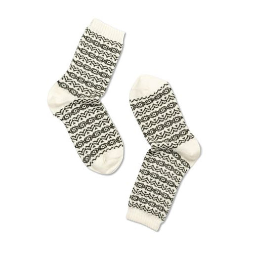 Note by Syversen | Strømper | Wool pattern, offwhite/olive