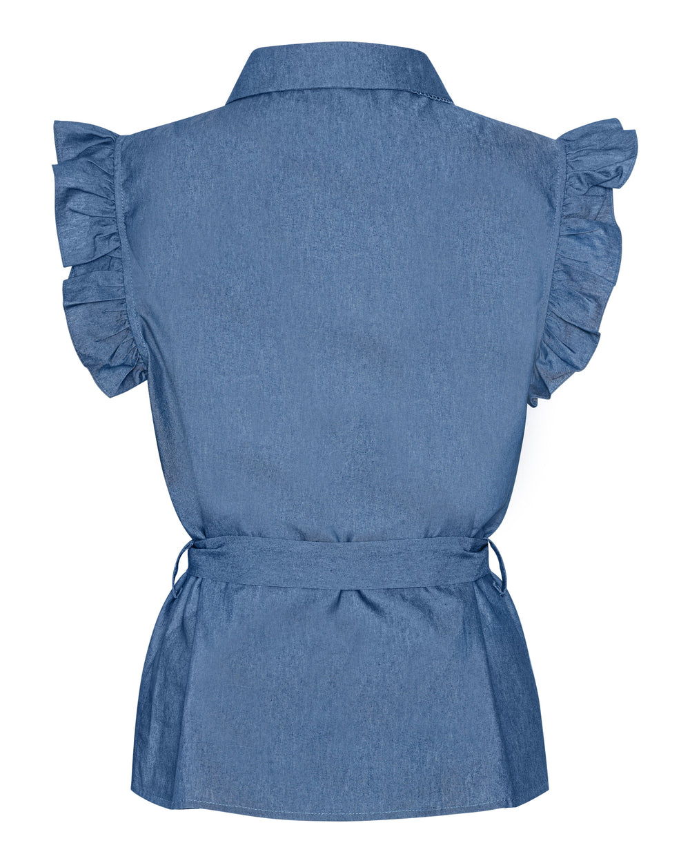 Elegant bluse fra Continue i chambre blå nuance og klassisk pasform.