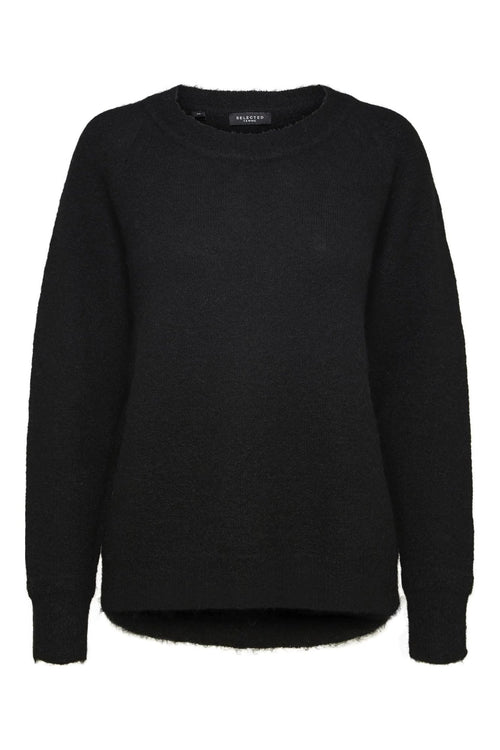 Selected Femme | Sweater | Lulu ls knit o-neck, black