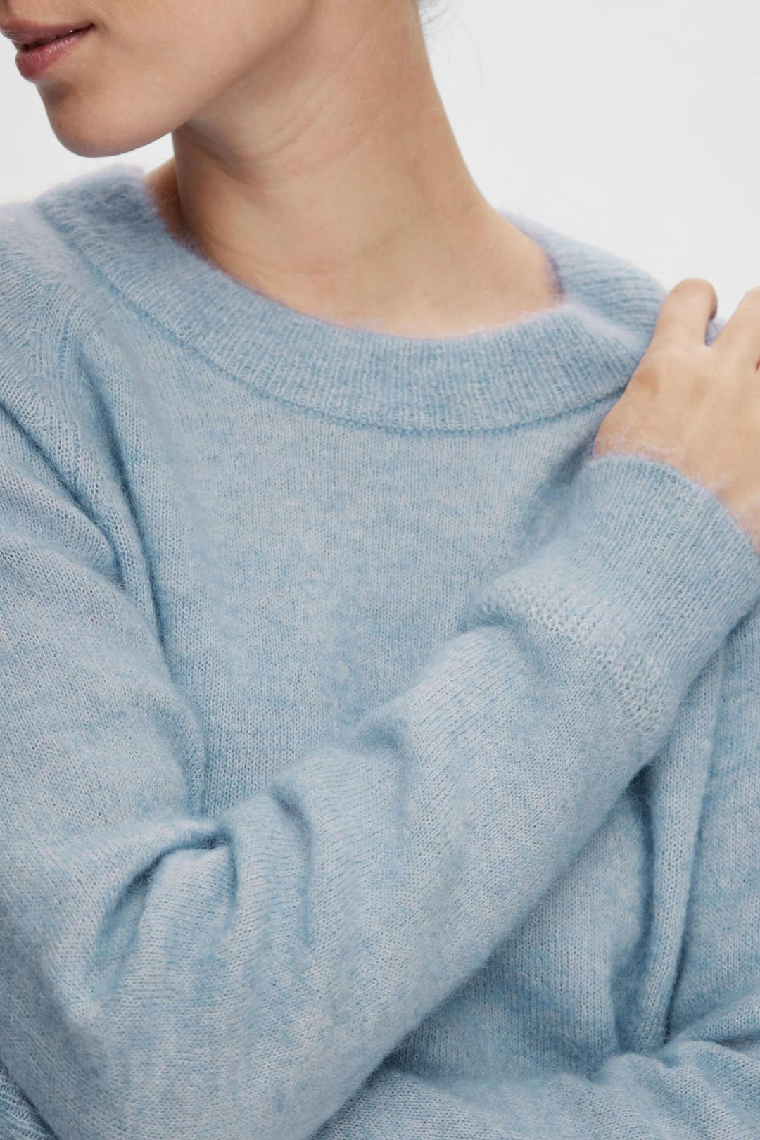 Selected Femme | Sweater | Lulu ls knit o-neck, cashmere blue