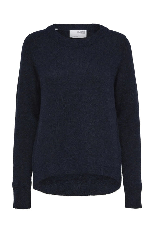 Selected Femme | Sweater | Lulu ls knit o-neck, dark sapphire