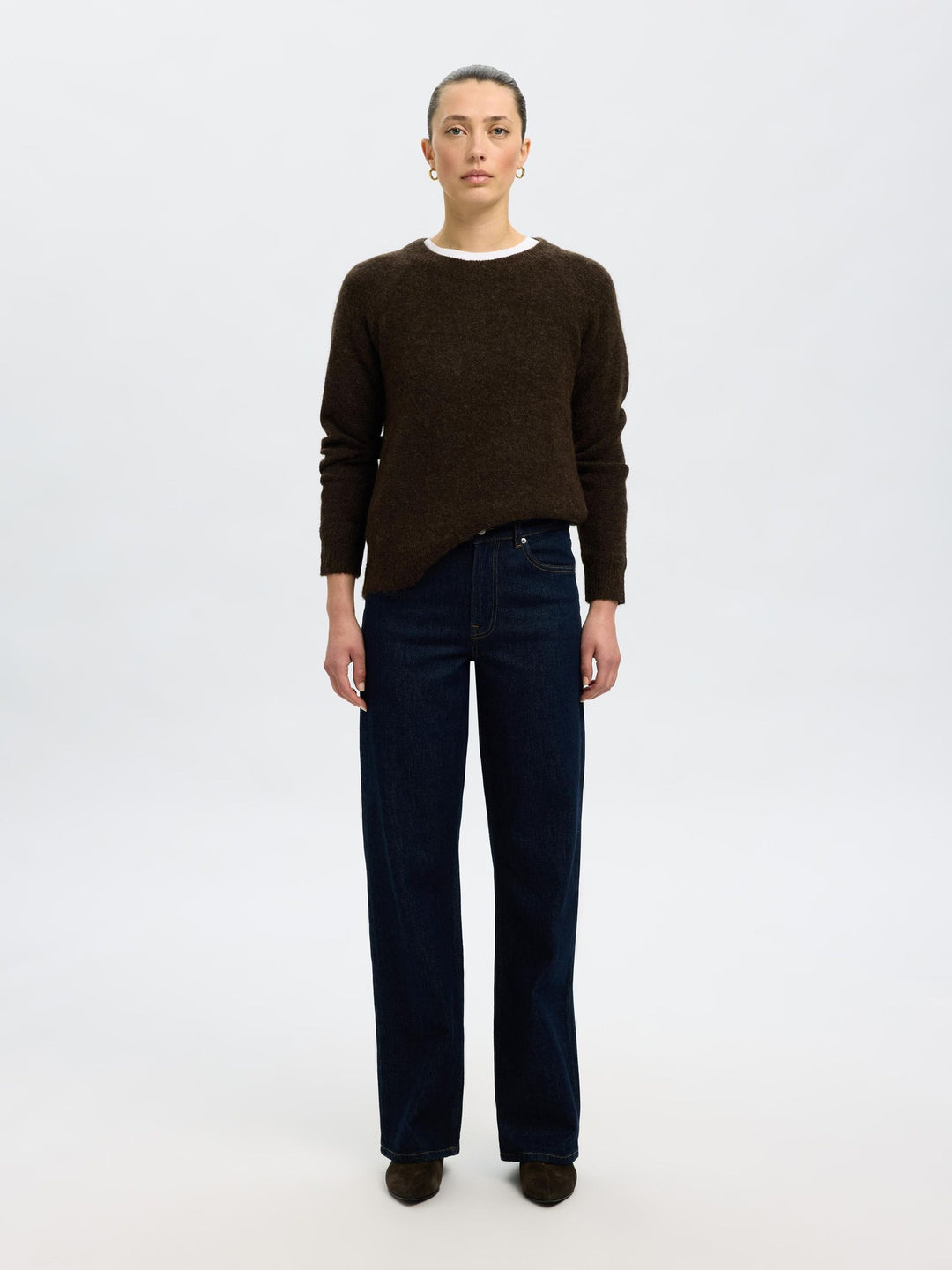 Selected Femme | Striktrøje | Lulu LS Knit O-neck, delicioso melange