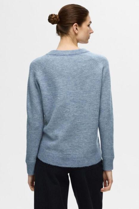 Selected Femme | Sweater | Lulu ls knit o-neck, endless sky melange