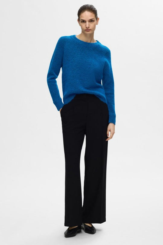 Selected Femme | Sweater | Lulu ls knit o-neck, super sonic melange