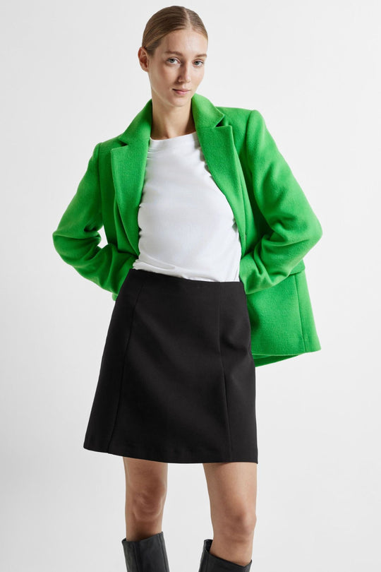 Selected Femme Rita Kort Skirt – Klassisk A-line Mininederdel i Sort med Genanvendt Polyester