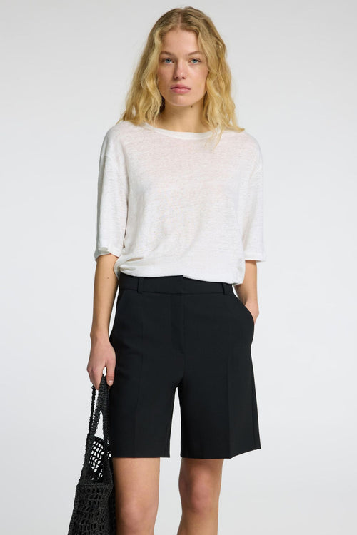 Selected Femme | T-shirt | Vilja Linen SS Tee, bright white