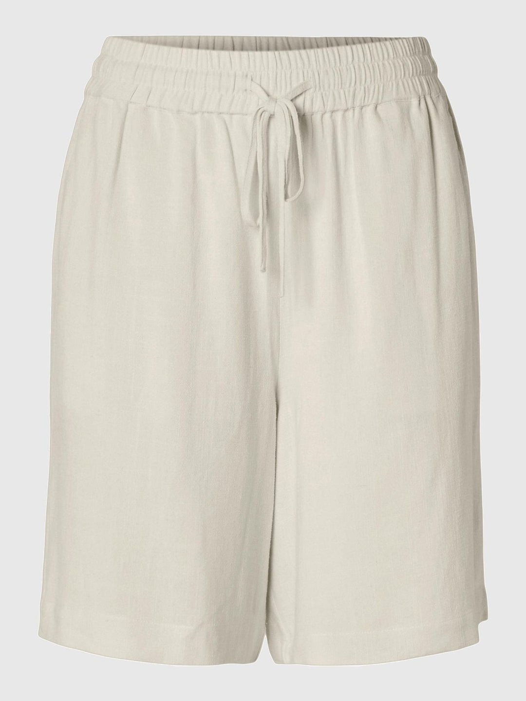 Selected Femme Viva MW Sun Shorts i hørblanding med mid-waist, elastik og løbesnor, sidelommer og regular fit. Cassandra.dk
