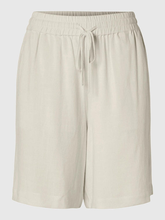 Selected Femme Viva MW Sun Shorts i hørblanding med mid-waist, elastik og løbesnor, sidelommer og regular fit. Cassandra.dk