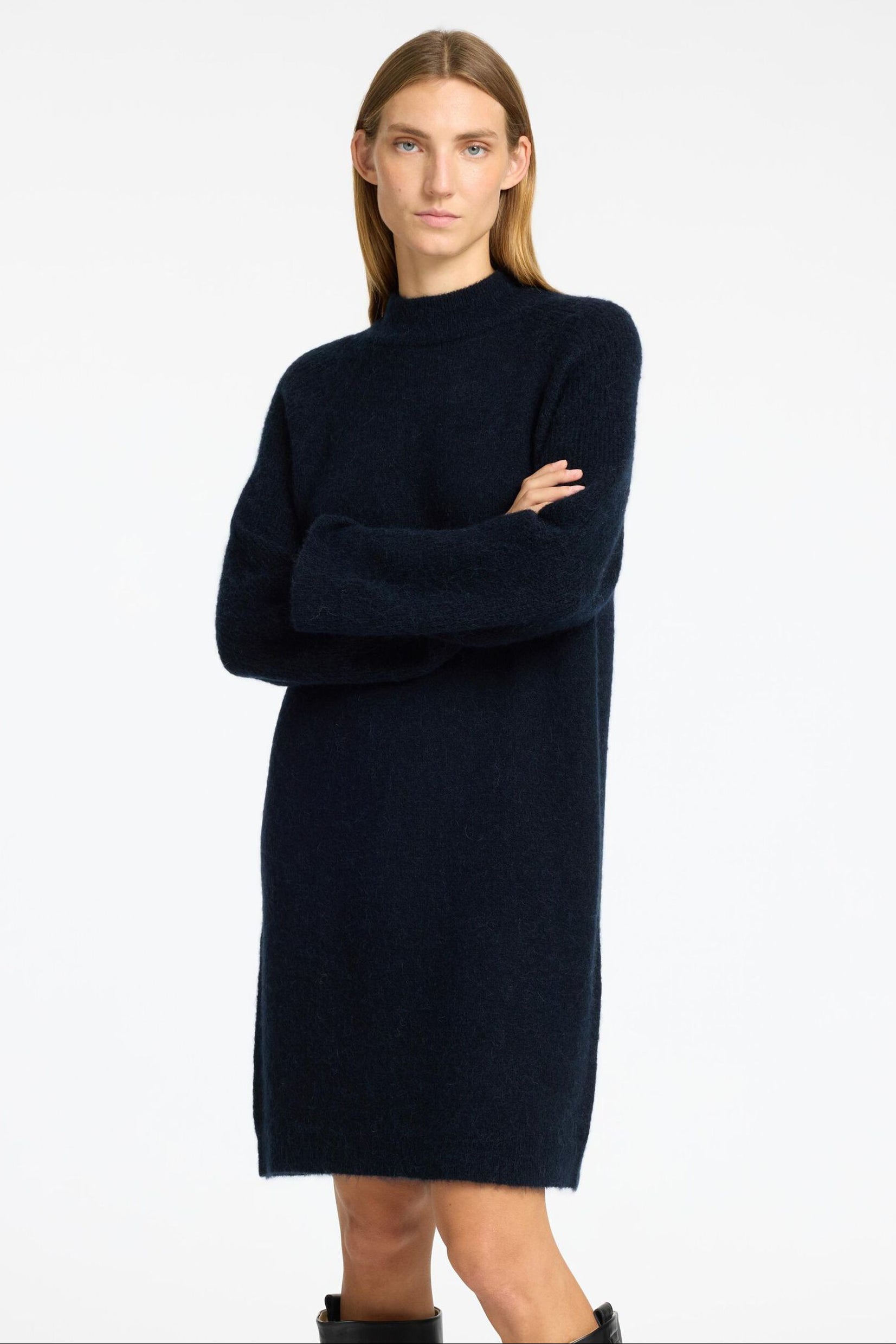 Selected Femme | Kjole | Lulu LS High Neck, dark sapphire