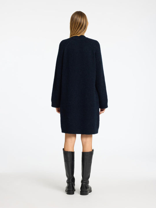 Selected Femme | Kjole | Lulu LS High Neck Knit Dress, dark sapphire