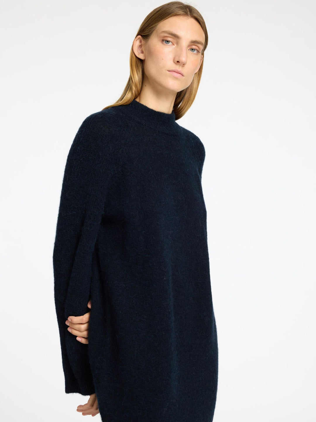 Selected Femme | Kjole | Lulu LS High Neck Knit Dress, dark sapphire