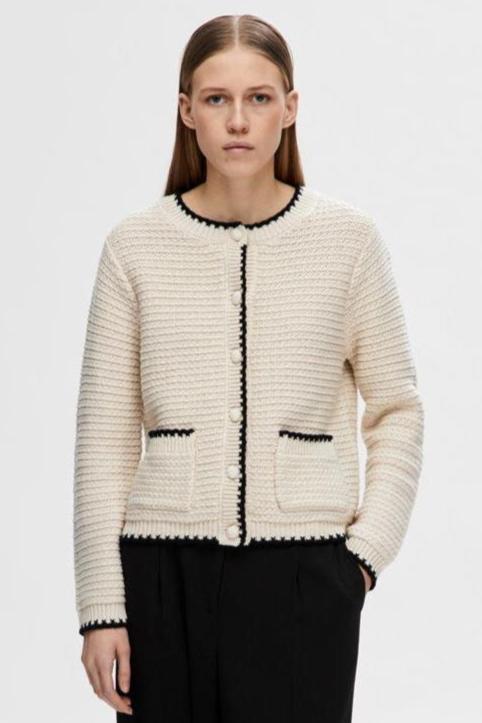 Jilli LS Knit Cardigan med Knaplukning - Klassisk Cardigan fra Selected Femme