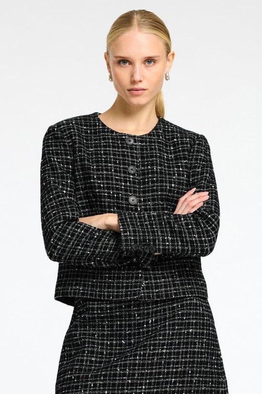 Selected Femme Sort Boucle Blazer - Elegant og Bæredygtig