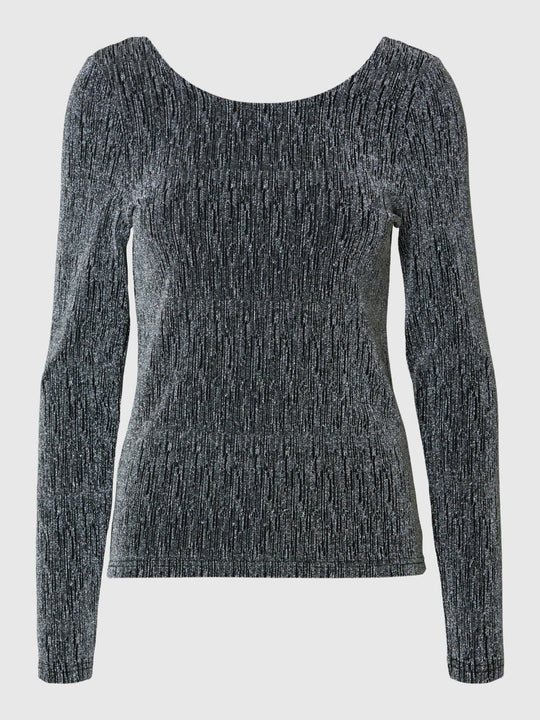 Selected Femme Sort Anita LS Low Back Top - Glamourøs og Bæredygtig