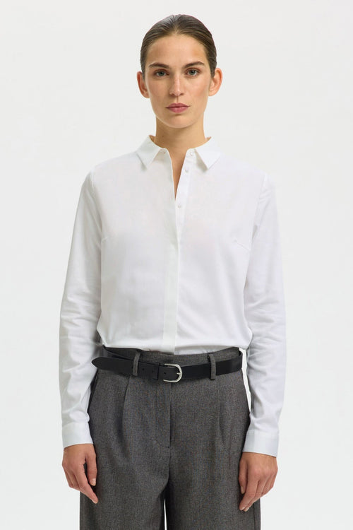 Selected Femme | Skjorte | Romie Fitted Shirt, bright white