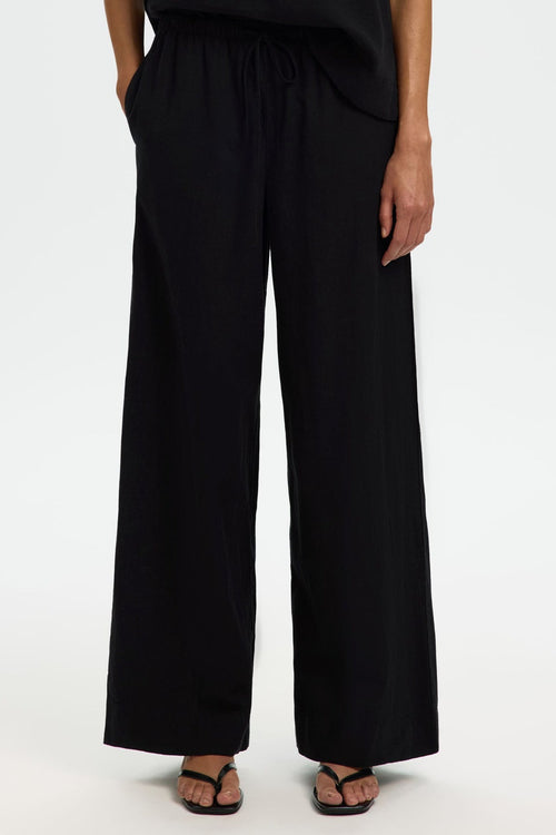 Selected Femme | Bukser | Luisa MW Linen Pant, black