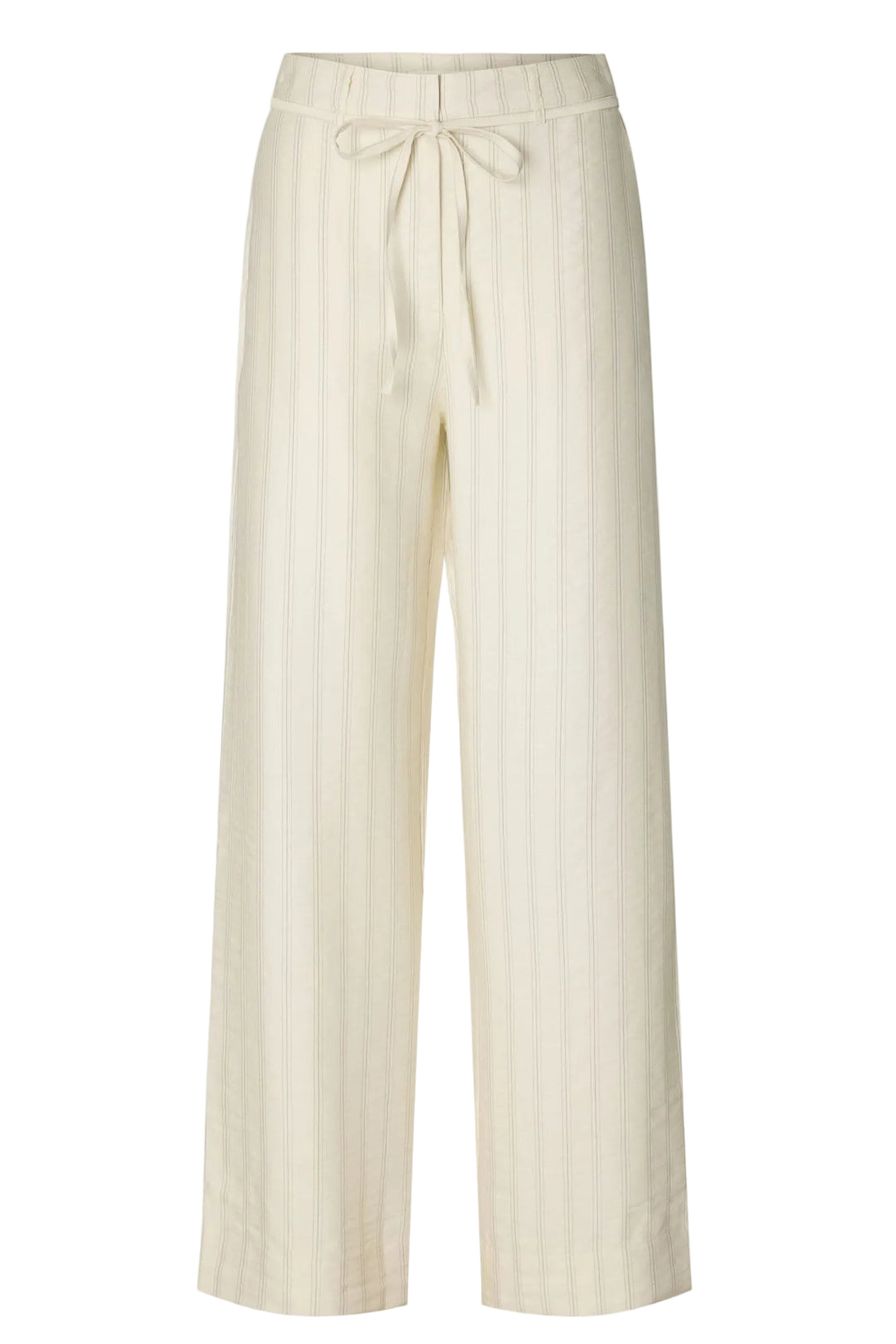 Selected Femme Johanne bukser i egret stripes med høj talje og afslappet fit.
