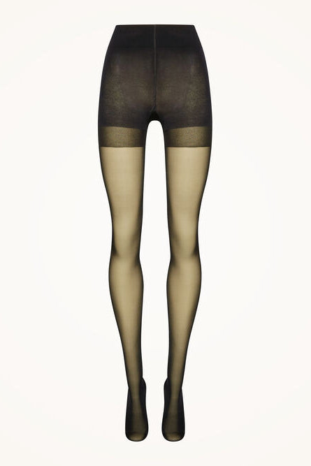 Wolford Miss W 30 Push Up Tights i sort – semi-transparente strømpebukser med shaping og push-up-effekt samt behagelig linning.
