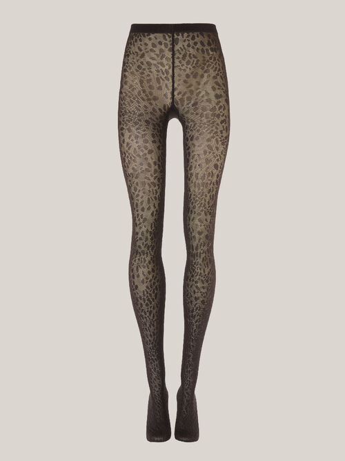 Wolford Pantera Tights – mønstrede strømpebukser i jacquard med animal-motiv og skiftevis matte og skinnende teksturer samt blød, strikket linning.
