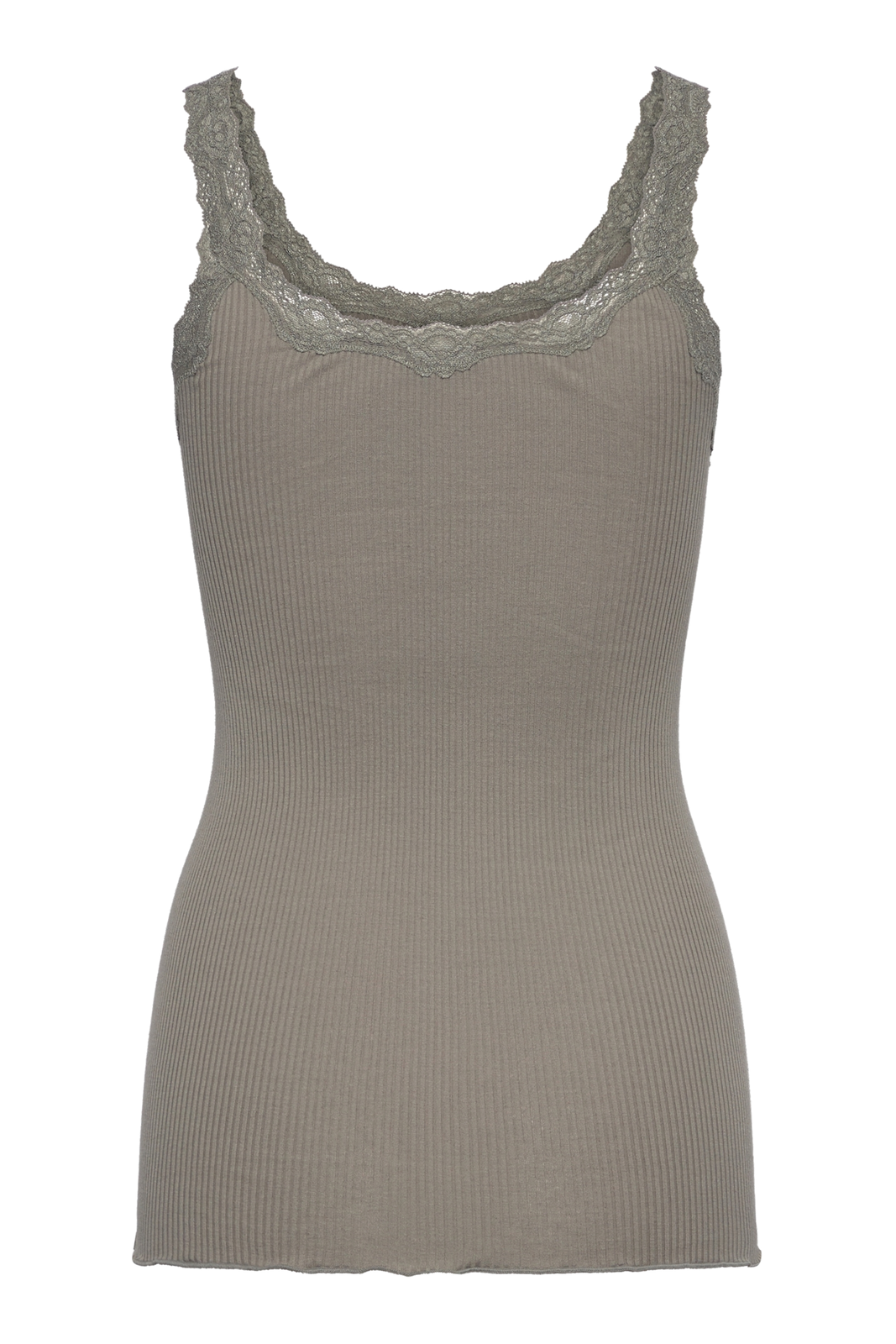 Rosemunde | Silketop | RWBabette SL Deep Back Lace Top, 5357 dried sage