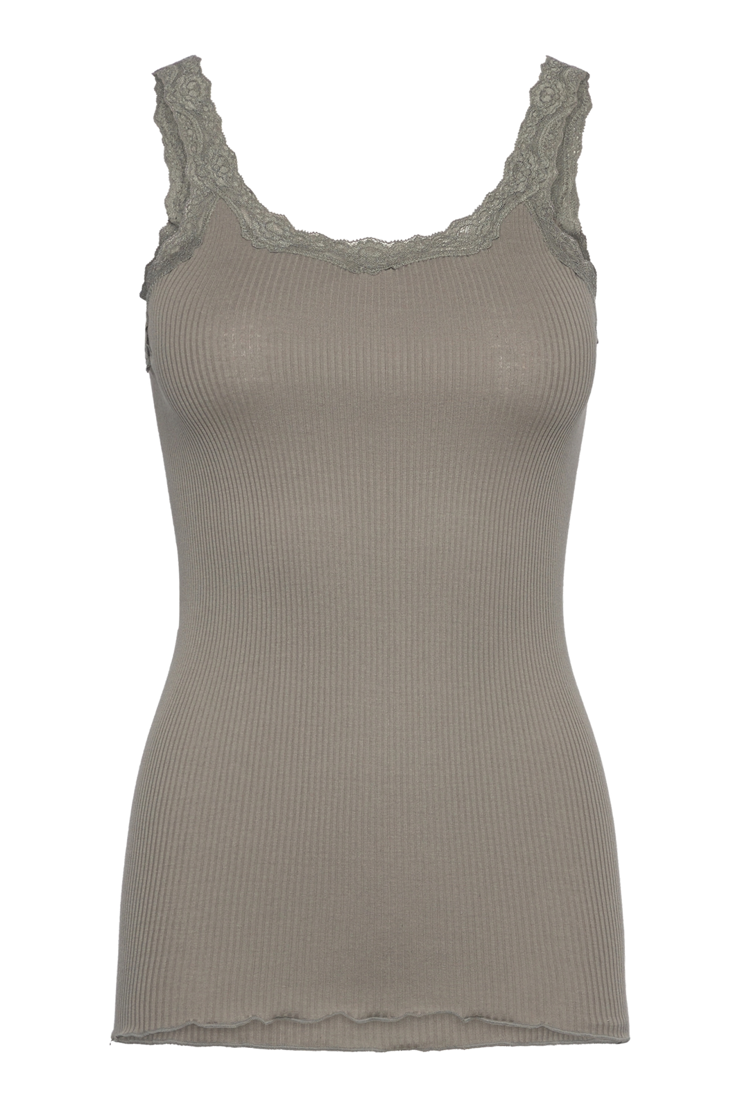 Rosemunde | Silketop | RWBabette SL Deep Back Lace Top, 5357 dried sage