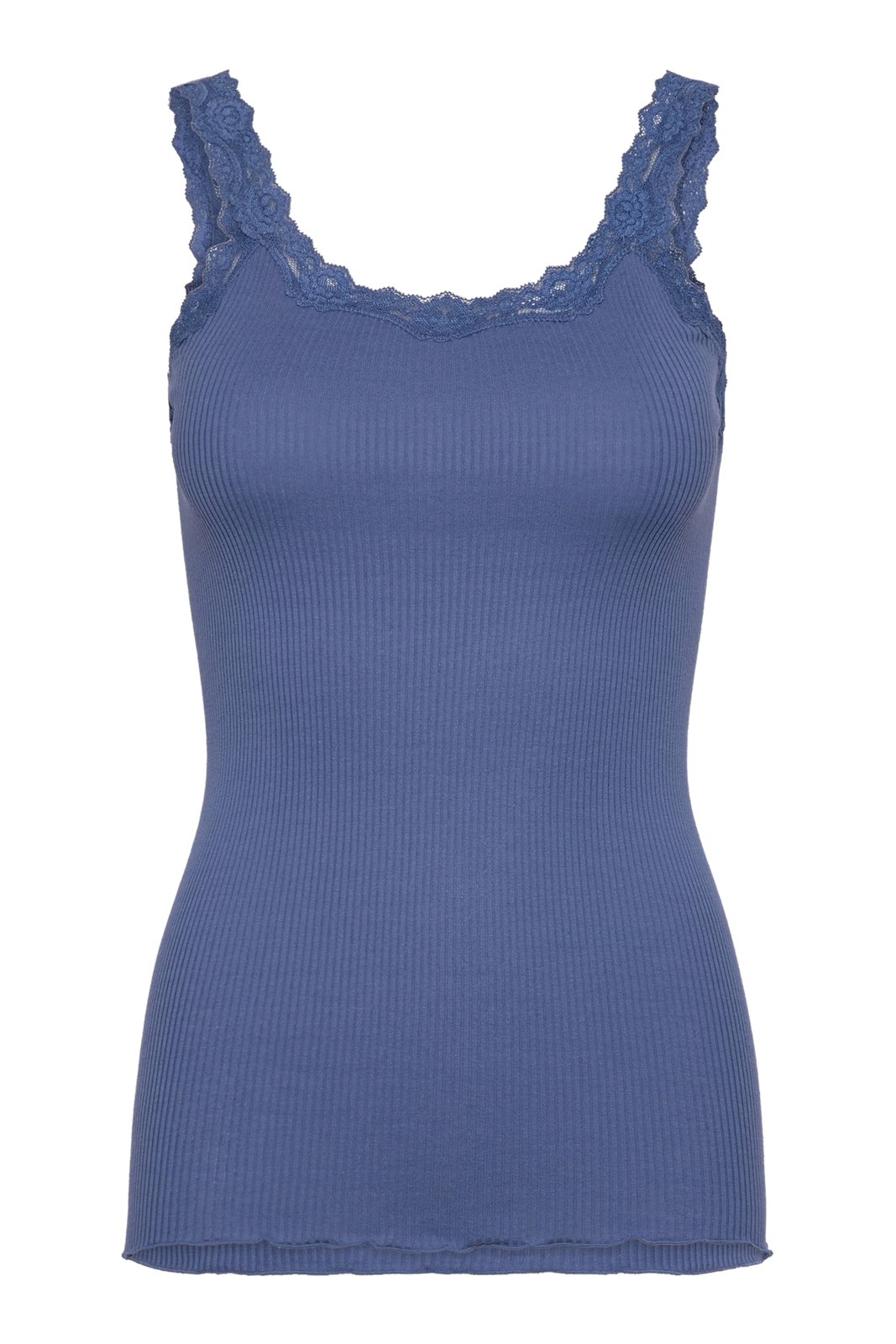 Rosemunde | Silketop | RWBabette SL Deep Back Lace Top, 5357 dutch blue