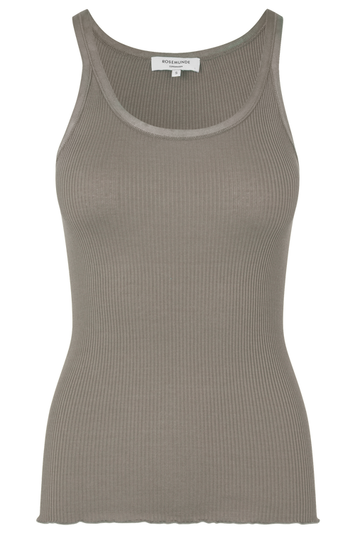 Rosemunde | Silketop | RWBelle Silk U-neck Strap Elastic Top, 5182 dried sage