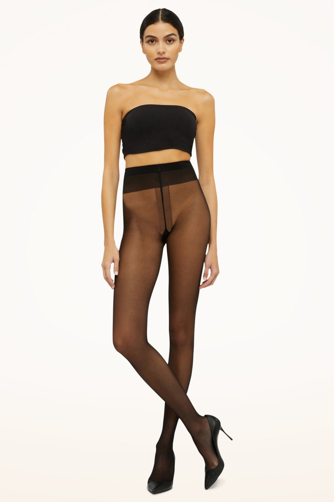 Wolford Individual 10 denier strømpebukser i sort.