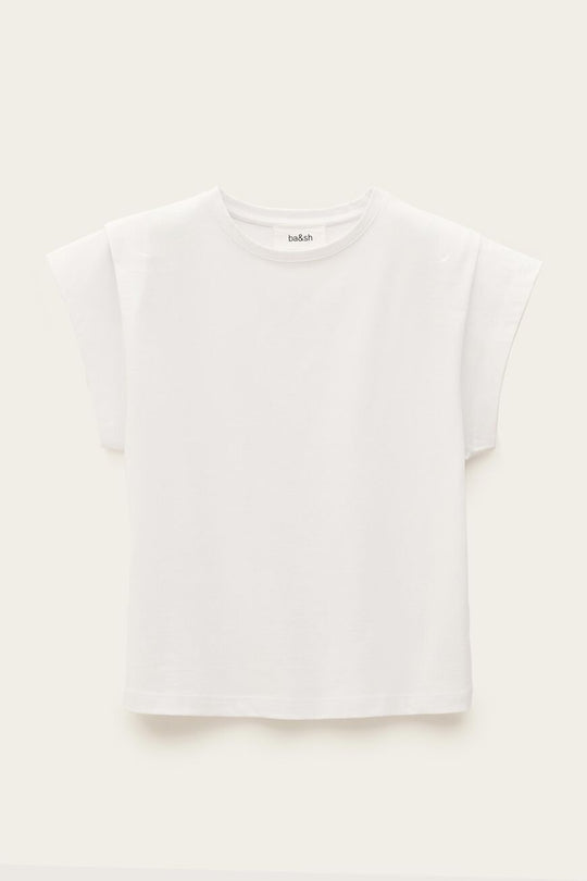 ba&sh PIO T-shirt i white – klassisk t-shirt i økologisk bomuld med rund hals og korte ærmer.