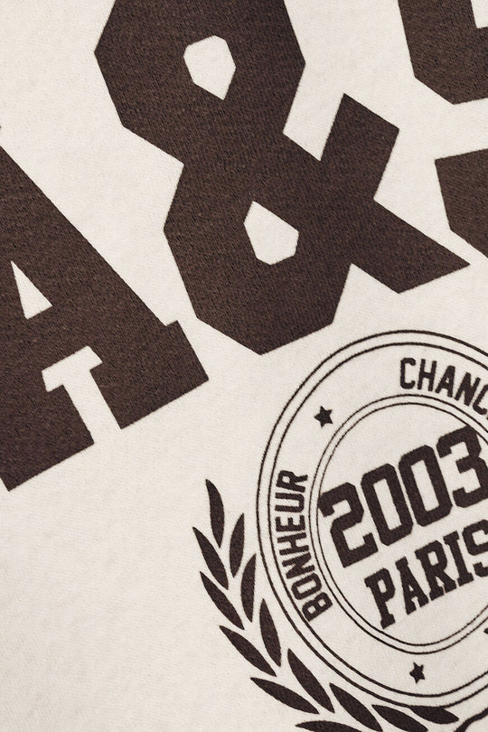 ba&sh Fenja Sweat i beige chiné – cropped sweatshirt med rund hals, ribkanter og loose fit for et casual, campus-inspireret look.
