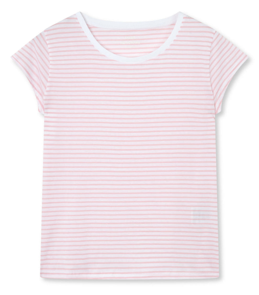 Mads Nørgaard | T-Shirt | Organic Jersey Stripe Teasy, blushing bride/brilliant white