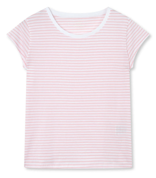 Mads Nørgaard | T-Shirt | Organic Jersey Stripe Teasy, blushing bride/brilliant white