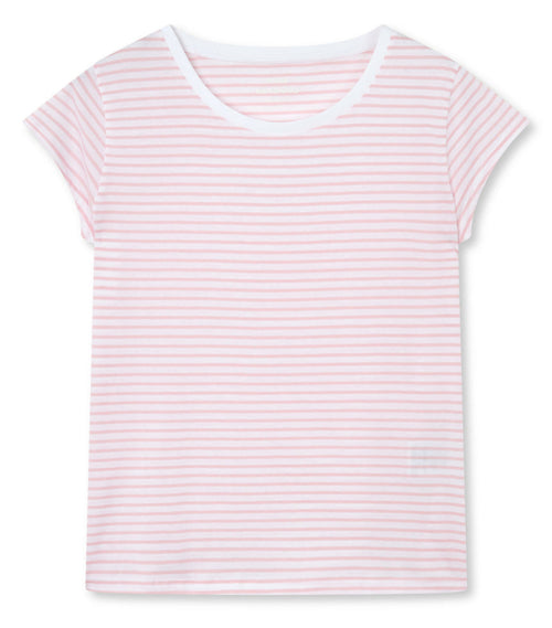 Mads Nørgaard | T-Shirt | Organic Jersey Stripe Teasy, blushing bride/brilliant white