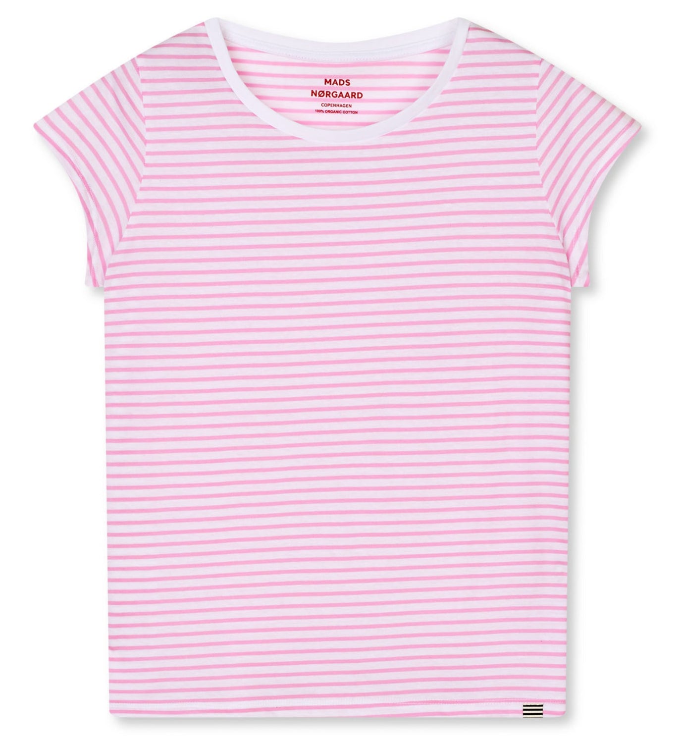 売れ筋商品|||マッズ ノーガード Tシャツ レディース トップス STRIPE TEASY TEE - Print T-shirt - blushing bride/briliant white Mads Nørgaard | T-Shirt | Organic Jersey Stripe Teasy Tee