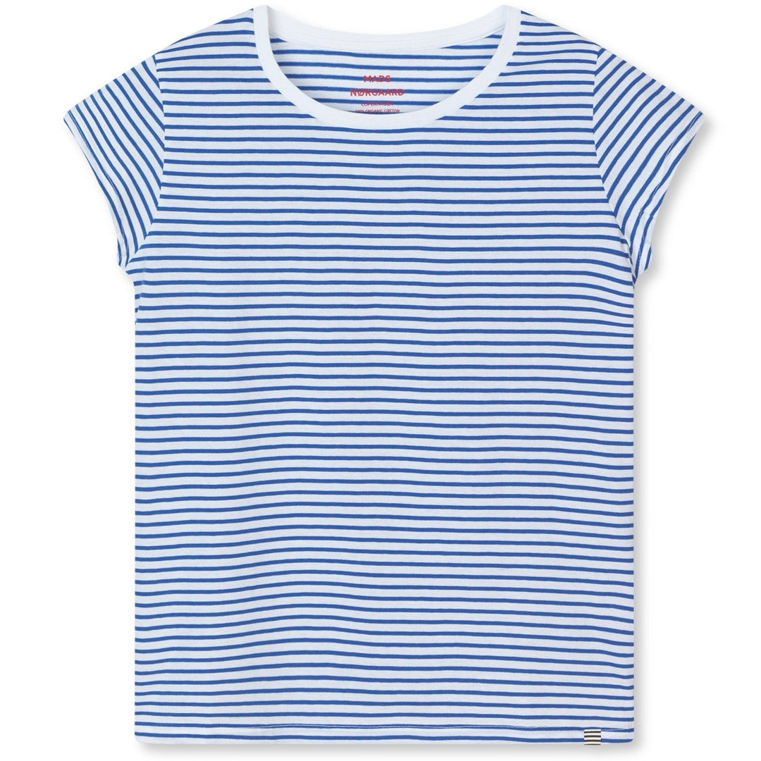Mads Nørgaard | T-Shirt | Organic Jersey Stripe Teasy Tee, Dazzling Blue/Brilliant white