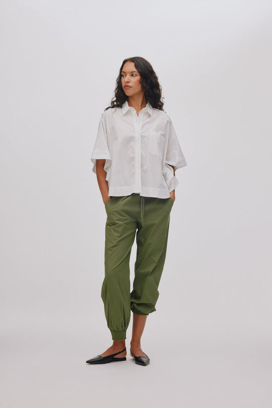 Rabens Saloner | Skjorte | Berta Poplin Curved Hem Shirt, white