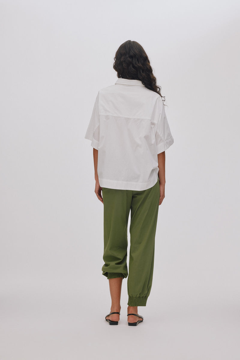 Rabens Saloner | Skjorte | Berta Poplin Curved Hem Shirt, white