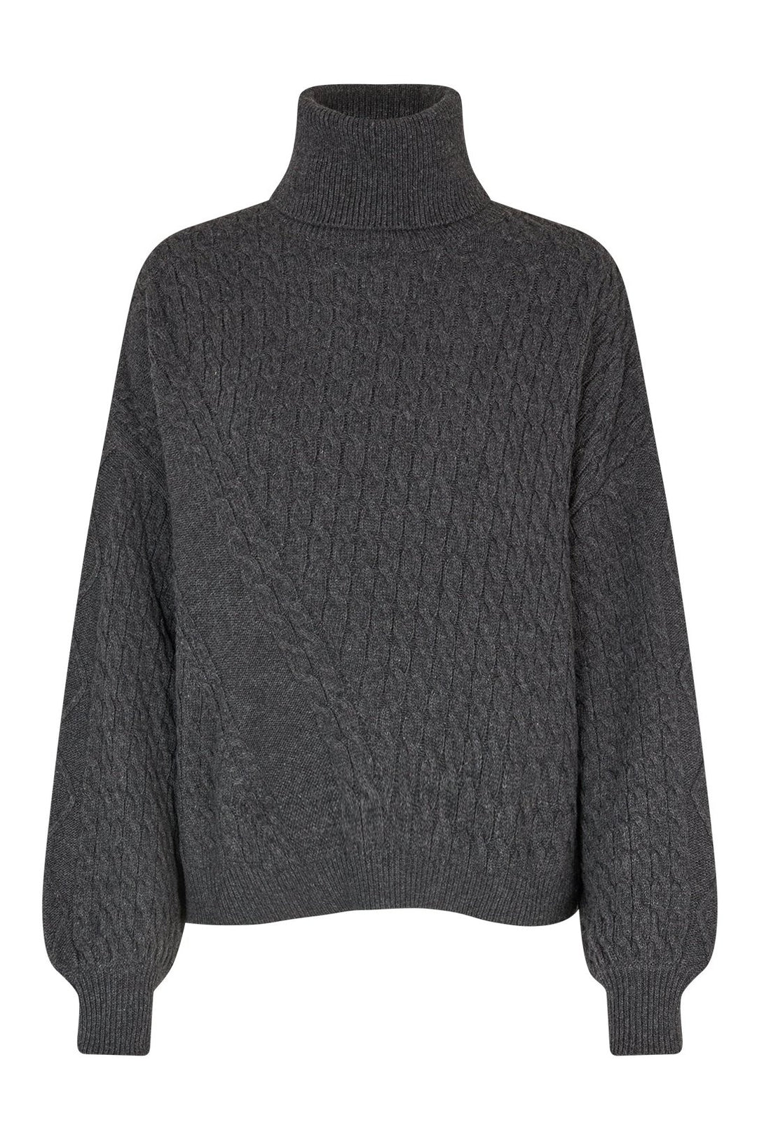 Mads Nørgaard | Sweater | Recycled Wool Mix Rerik, charcoal melange