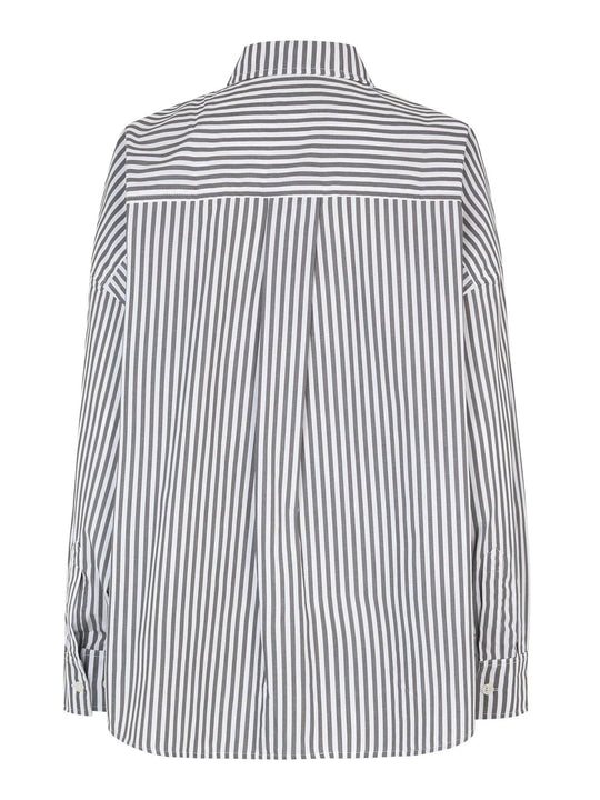 Skjorte | Mads Nørgaard Petrea Shirt Popla, castlerock/optical white