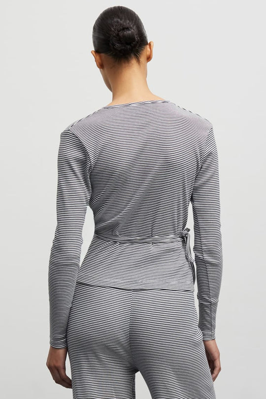 Mads Nørgaard | Bluse | 2x2 Cotton Stripe Susi Top, parisian night/vanilla ice